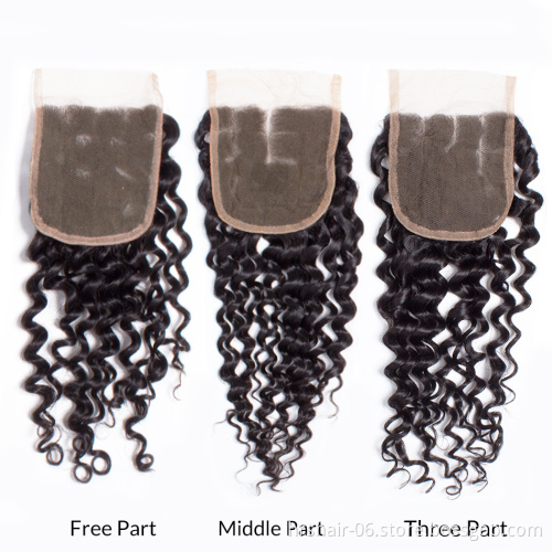 best selling products 2021 virgin unprocessed jerry curly 6-24 inch 4*4 closure